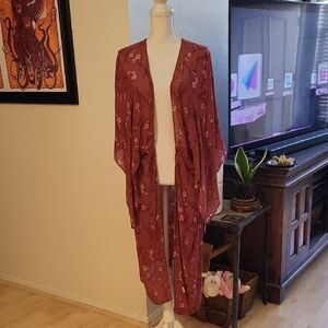 Treasure & Bond Maroon Burnt Orange Wine Floral Throw